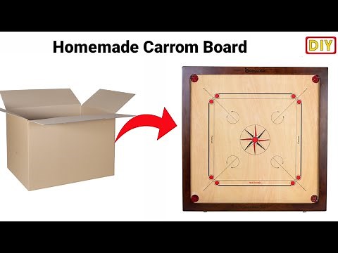 How to make Carrom board /How to make Carrom Board in cardboard /DIY Board game with cardboard/