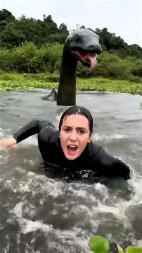 Water monster suddenly appeared