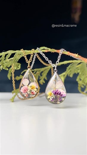 Visit my channel for DIY resin flower jewelry tutorials 💕 #jewellery #design #handmade #necklace