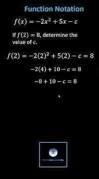 Algebra Review: Find a Missing Constant of a Function Given a Function Value