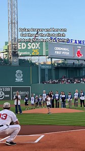Play ball! ⚾️ TODAY’s Dylan Dreyer and her son Cal threw the first pitch at the Boston Red Sox game against the Atlanta Braves. Tonight is Fenway Park’s first Celiac Awareness Night; Dreyer has spoken about her son’s diagnosis with Celiac disease. #TODAYShow | Today Show