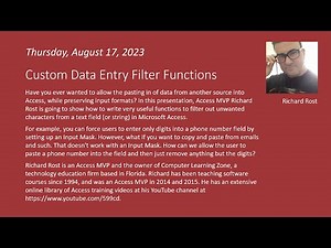 Custom Data Entry Filter Functions in Access
