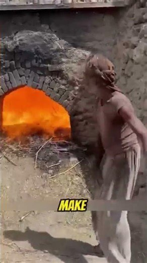 Turning Limestone into Quicklime in Traditional Kilns 🔥 #shortsfeed