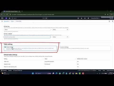AWS Serverless Microservices Create DynamoDB Table
