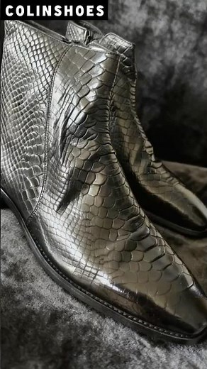Snakeskin Embossed Chelsea Boots-🔥 Bold. Exotic. Unforgettable. 🔥
