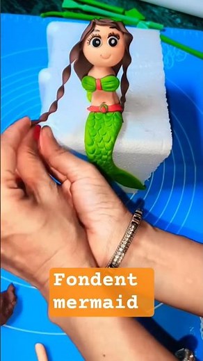 fondent mermaid making tutorial #cake #fondant