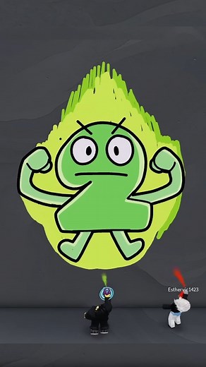 I Tried to Draw The Power of Two from BFDI-TPOT on Roblox Spray Paint #robloxart | Art Speed Draw