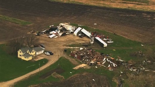 Sky 11 surveys storm damage in Rice County