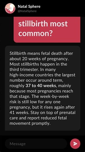 At what week is stillbirth most common?