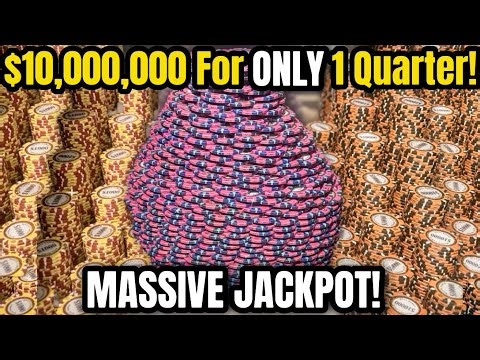 😱RISKING $10,000,000 For ONLY 1 Quarter Then THIS HAPPENED! High Limit Coin Pusher MEGA JACKPOT…
