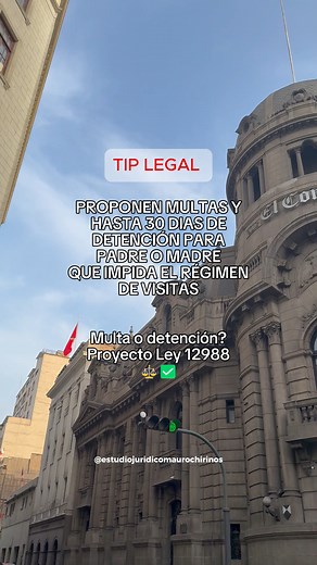El PL 12988 plantea modificar el artículo 91 del Código de los Niños y Adolescentes para que los jueces puedan imponer multas de hasta diez Unidades de Referencia Procesal (URP) por cada incumplimiento, o incluso ordenar la detención hasta por 30 días en casos graves o reiterados. ⚖️ ✅ #multan #regimendevisitas #cumplimiento #viral | Estudio Jurídico Mauro Chirinos & Asociados