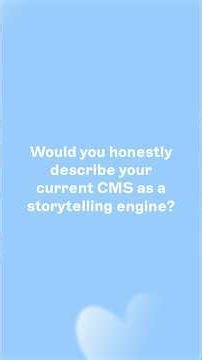 Would you describe your #CMS as a storytelling engine?
