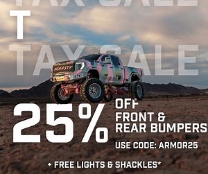 183 reactions · 17 shares | Get those tax refunds ready—it's time to upgrade!  For a limited time, take 25% OFF front and rear bumpers PLUS score FREE lights and shackles with your order. Use code ARMOR25 at checkout and save BIG on serious protection. Don’t let that refund go to waste—invest in armor that lasts!  #HammerheadArmor #TaxSale #BuiltForBattle | Hammerhead Armor | Facebook
