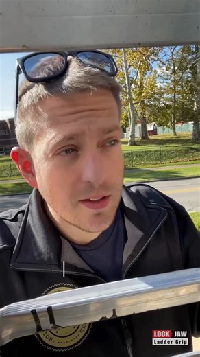 Lock Jaw Ladder Grip on Instagram: "My ladder fell once, this stops it for good. My ladder fell off the side of the house in the wind. After that, I stopped trusting bungee cords for ladder safety. Lockjaw saw the clip and said, "we can fix that." I've been using this gutter ladder clamp for a week now. And it's a 10 out of 10. Here's what you'll learn in this video: - 🪜 How this ladder stabilizer clips to the gutter and the ladder fast - 🔧 How the adjustable polymer clamp fits different ladde