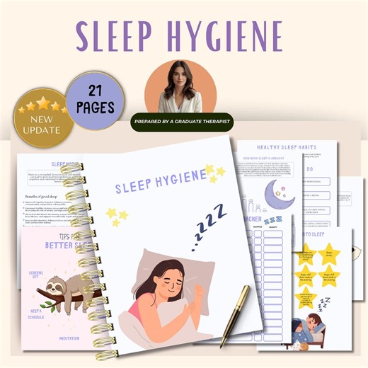 Sleep Hygiene Worksheets, Sleep Journal, Sleep Habits, Therapy Office Decor, Self Care, Acceptance and Commitment Therapy, CBT, Sleep Habits - Etsy