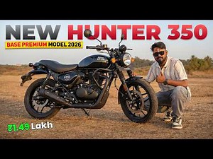 New Royal Enfield Hunter 350 Base Premium 2026 Review 🔥| Tarmac Black Color Worth It?🤔