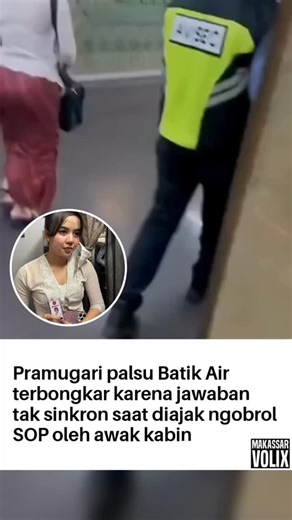 MAKASSAR VOLIX on Instagram: "Seorang perempuan berinisial KN (23) kedapatan mengenakan seragam pramugari Batik Air saat menjadi penumpang penerbangan rute Palembang–Jakarta. Aksinya terbongkar setelah awak kabin mencurigai pakaian yang dikenakannya, terutama bagian rok yang dinilai tidak sesuai dengan seragam resmi pramugari. Kecurigaan kru pesawat kemudian dilaporkan ke petugas keamanan bandara. Setelah diperiksa dan diinterogasi, KN diketahui bukan karyawan Batik Air dan selanjutnya dibawa ke