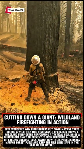 Cutting Down a Giant: Wildland Firefighting in Action #Wildfire #Firefighter #Chainsaw #Forestry