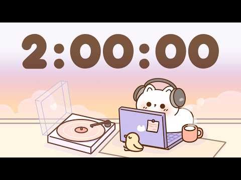 2 Hour Timer 🐱 2 Hr Study Timer for Classroom Focus