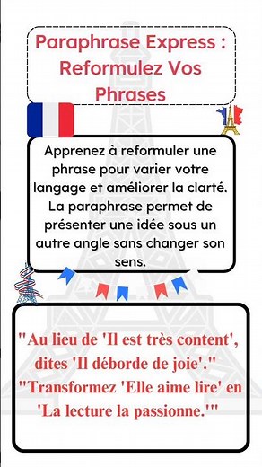 Express Paraphrase: Reformulate Your Sentences #learnfrench #easyfrench #beginnerfrench