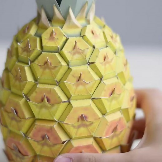 15時間かけて【パイナップルのペーパークラフト】を作ってみた！