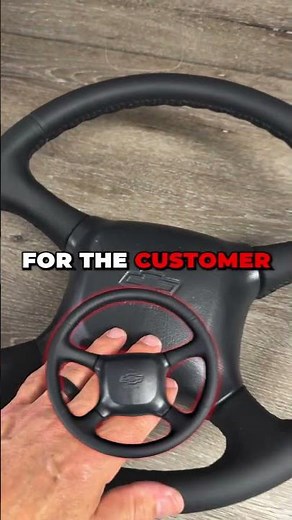 Chevy Tahoe 1998 Steering Wheel Restored in New Leather