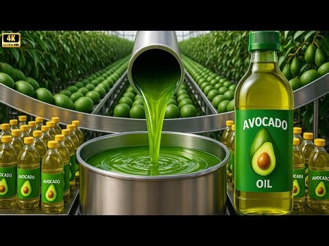 Inside the factory: The process of producing pure avocado oil from fresh avocados (Full Process)