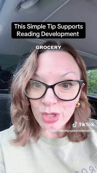 Are you working on supporting your autistic child’s reading skills? Throughout the month of May, I’m going to be posting some of my favorite tips to support your autistic child’s literacy. My goal is to provide simple actionable tips that won’t take you very much time to learn or implement! be sure to save this so that you have it when you are ready to use it! Today’s tip is easy! Simply point out print in your environment. This could be when you’re driving and you notice some of their favorite 
