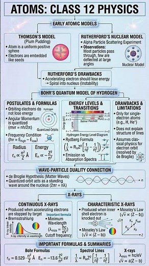 Atoms Class 12 Physics ⚛️ Complete Chapter Revision | Important Formulas | CBSE + MP Board + NEET