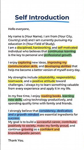 How to introduce yourself in english | introduce yourself in interview| Self introduction in english