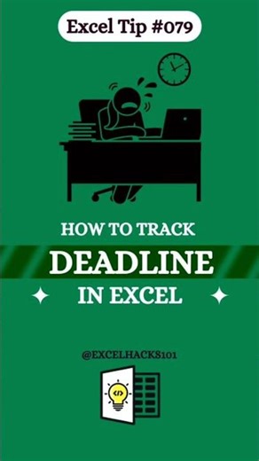 How to Track Deadlines in Excel | Smart Task Management | #excel #tricks #shorts #video ...