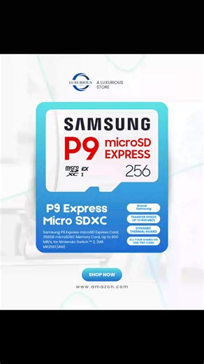 https://amzn.to/4pYpHAU SHOP NOW ✅🛍️🌐 Samsung P9 Express microSD: Speed Redefined Unleash next-level speed with the Samsung P9 Express microSDXC Card. Boasting transfer speeds up to 800 MB/s, it’s built for demanding gamers and creators. Store your entire library on one tiny card, protected by Dynamic Thermal Guard. Perfect for Nintendo Switch™ 2 and high-performance devices. Elevate your experience—get yours now. #creatorsearchinsights #SamsungP9 #MicroSDExpress #FastStorage