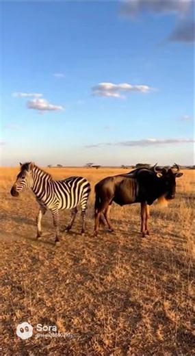 Zebra vs Wildebeest 😂 #fyp #aigenerated #asmr #centipede