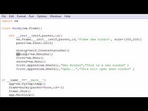 wxPython Programming Tutorial - 3 - Creating a Menu Bar