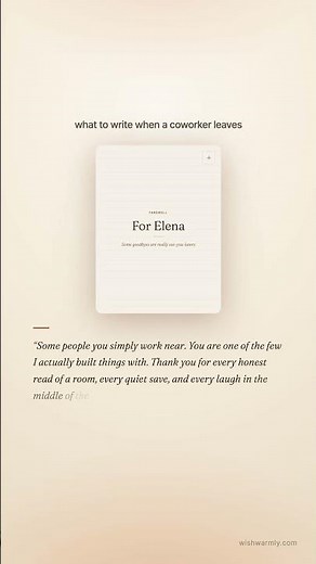 What to write in a farewell card for a coworker