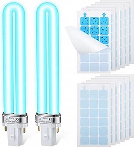 Qualirey 2 Pack 9W UV Replacement Bulb and 12 Pcs Replacement Sticky Cards Kit, Compatible with DynaTrap DT3009, DT3019, and DT3039/Gardner/Flyweb Classic/Fly Light