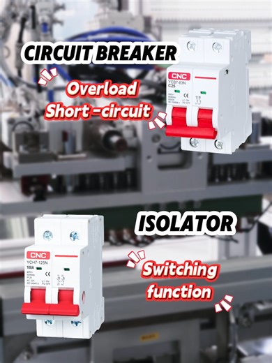 What’s the Difference Between a Circuit Breaker and an Isolator? Follow for more electrical knowledge. #circuitbreaker #isolator #electrician #electricaltips #electricianlife #electricalengineering