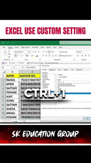 EXCEL USE CUSTOM SETTING #excel #youtube