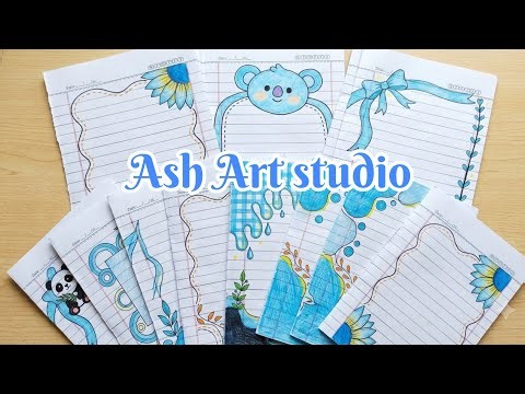 10 beautiful border designs for projects handmade| simple border designs| notebook border designs