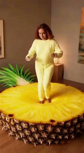 Surreal giant fruit beds in luxury rooms