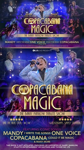 ⭐ Copacabana - The Barry Manilow Show 🎤 This stunning concert is fronted by internationally acclaimed vocalist Martyn James and his sensational band & dancers, who capture the timeless energy of hits such as ‘Mandy’, ‘Could It Be Magic’, ‘Can’t Smile Without You’, ‘I Write the Songs’, and many more 🎵 🗓️ Sat 18 Apr, 7.30pm 🔗 Tickets: https://everyonetheatres.com/whats-on/copacabana-the-barry-manilow-show/ 📞 Box Office: 01582 60 20 80 | Grove Theatre Dunstable