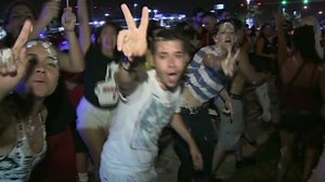 Miami Heat fans cheer on the champions