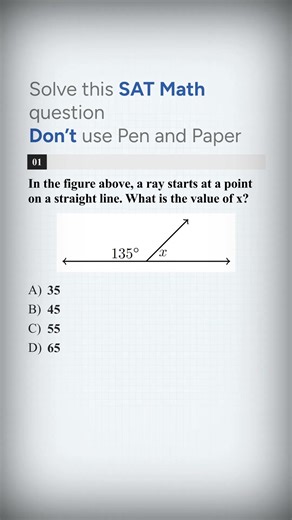 SAT Math: What’s the Value of X in This Angle Problem? #satexam #satmath #shorts