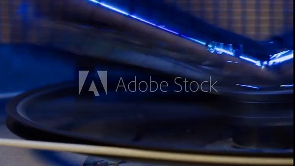 Leslie Speaker in studio macro, rotating Combined Amplifier And Loudspeaker In Wooden Cabinet At Music Studio.