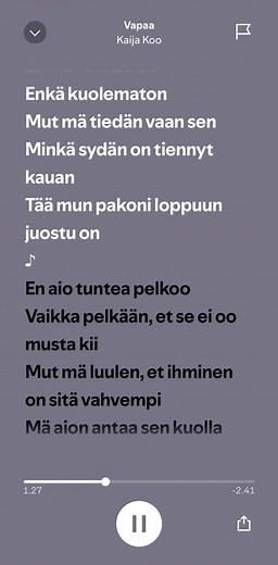 Vapaa - Kaija Koo (Sped up) #vapaa #kaijakoo #lyrics_songs #spotify #spotifylyrics #suomilyrics #spedup #suomilyriikat #fyp #foryou #suomiforyou #foryousuomi #fry #frypgシ #suomi #suomitiktok