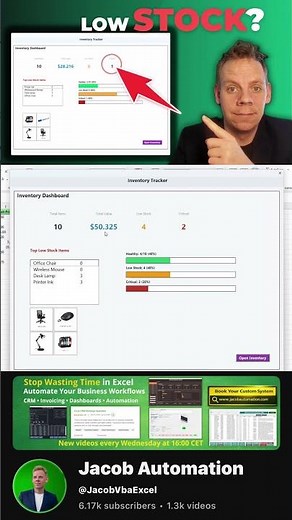 Low Stock Alerts That Actually Work #Automation #Excel