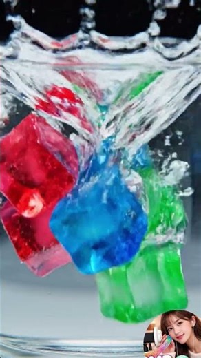Colorful Ice Cube ASMR ❄️ Super Relaxing Cold Sounds 4K #water #relaxing #blue