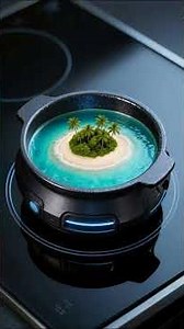 A strange alien ocean cooked in a futuristic kitchen 👽🌊