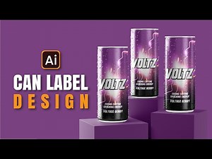 How to create energy drink, beer, soda, can label, Product label Design. in Adobe illustrator CC