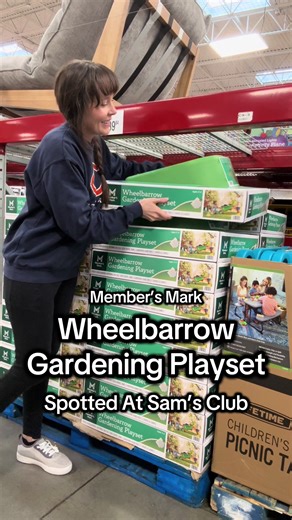 Spring items are popping up at Sam’s Club. This super cute wheelbarrow garden playset stopped me in my tracks in @Sam’s Club. It looks like it would be fun as a standalone toy or as a mommy-and-me or daddy-and-me gardening addition. As spring rolls in, what do you want to see more of outdoor toys, gardening items, or other spring finds? And of course, Go Bears! #gardening #gardentok #gardening #samsclub #samsclubfinds
